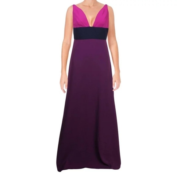 JILL Jill Stuart Women Plunging V-Neck Formal color-block Evening Dress size 14 - Picture 10 of 10